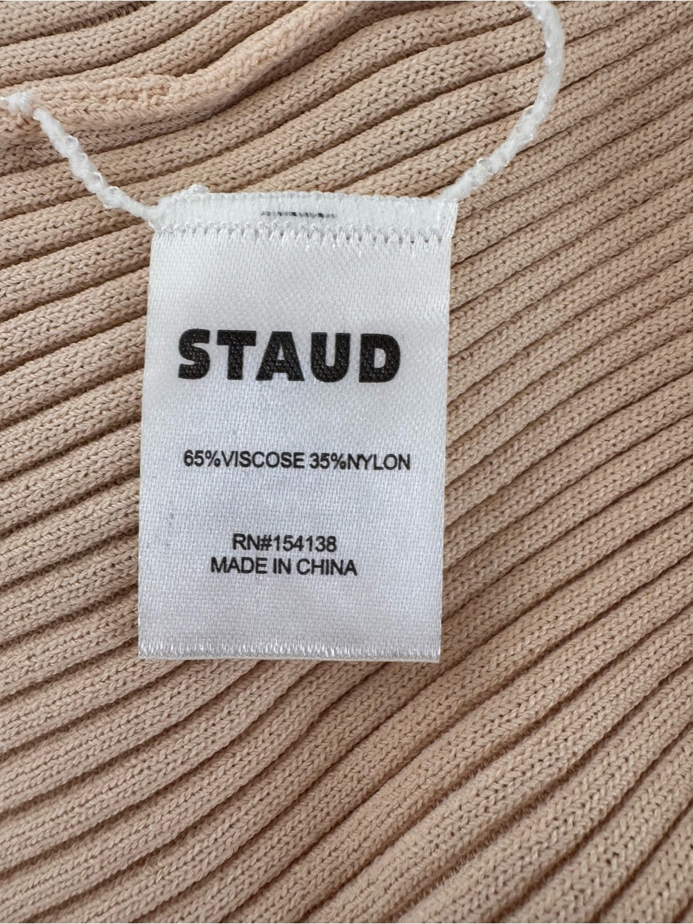 STAUD Shoko Colorblock Ribbed Midi Sweater Dress Black Cream XS - Picture 5 of 9
